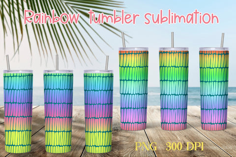 Rainbow tumbler design | Summer tumbler sublimation Sublimation Svetana Studio 