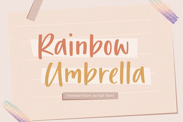 Rainbow Umbrella Font Timur type 