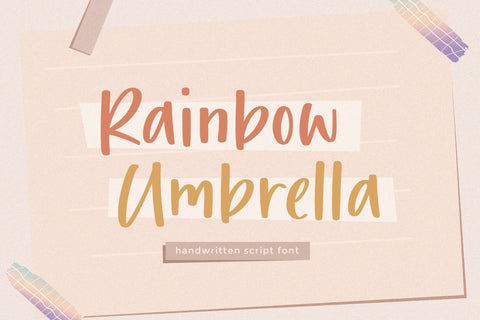Rainbow Umbrella Font Timur type 