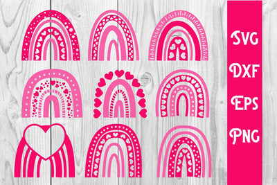 Rainbow Valentine, valentine svglove, valentine, heart, vect SVG dadan_pm 