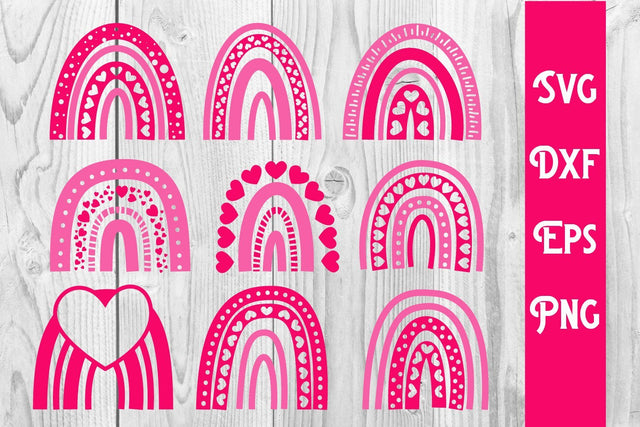 Rainbow Valentine, valentine svglove, valentine, heart, vect SVG dadan_pm 