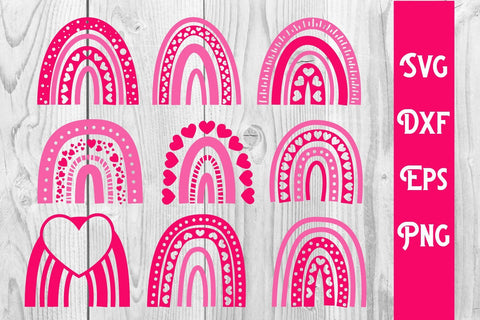 Rainbow Valentine, valentine svglove, valentine, heart, vect SVG dadan_pm 