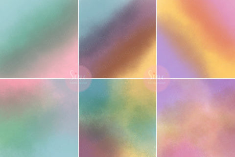 Rainbow Watercolor Digital Papers Backgrounds Set Digital Pattern SineDigitalDesign 