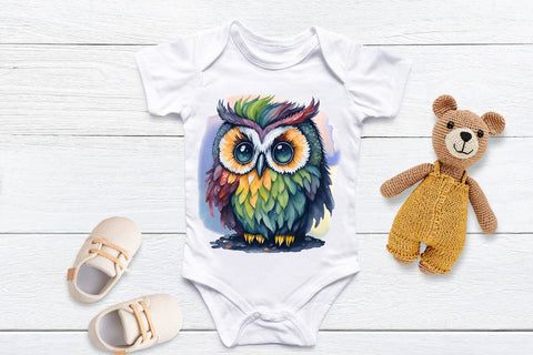 Rainbow Watercolor Owl Bundle | Sublimation PNG Free For Commercial Use Sublimation Sintegra 