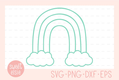 Rainbow with clouds outline SVG Sweet Elsie 