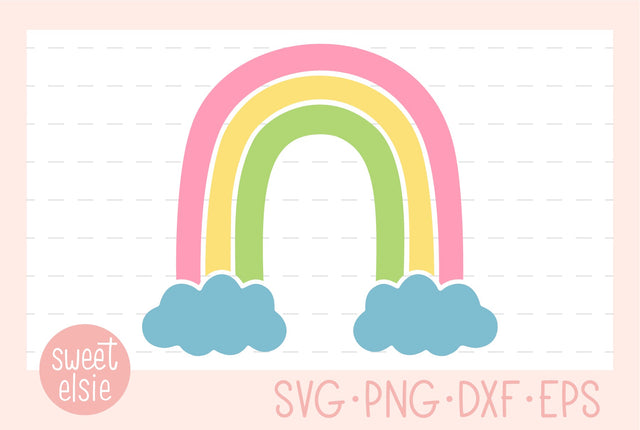 Rainbow with clouds SVG Sweet Elsie 