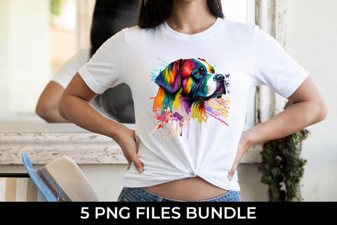 Rainbow XL Bully Dog Watercolor Bundle Free For Commercial Use Sublimation Sintegra 