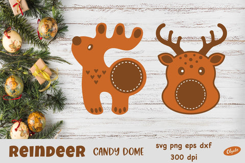 Raindeer Candy Dome SVG. Christmas Holder SVG SVG Olga Terlyanskaya 
