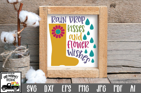 Raindrop Kisses and Flower Wishes SVG Cut File SVG Old Market 