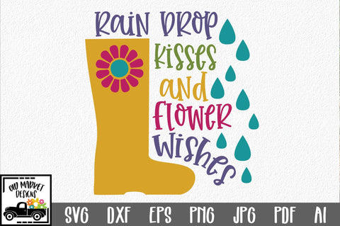 Raindrop Kisses and Flower Wishes SVG Cut File SVG Old Market 
