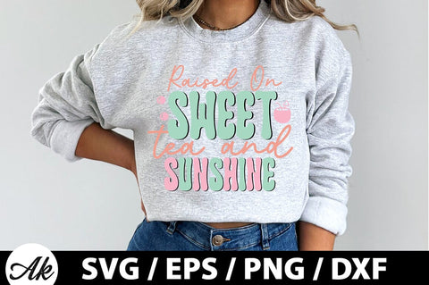 Raised on sweet tea and sunshine Retro SVG SVG akazaddesign 