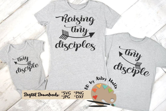 Raising Tiny disciples svg - Christian mom svg - mommy and me shirts - Faith shirts svg SVG The Artsy Spot 