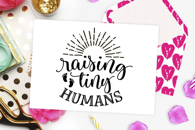 Raising tiny humans | Momlife Cut file SVG TheBlackCatPrints 