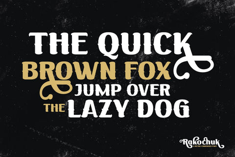 Rakochuk | Retro Condensed Font Font twinletter 