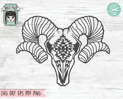 Ram Skull Medallion SVG Cut File SVG Wild Pilot 