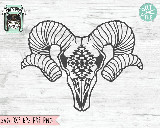 Ram Skull Medallion SVG Cut File SVG Wild Pilot 