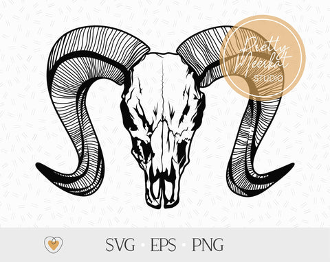 Ram Skull svg, Animal Skull svg, png SVG Pretty Meerkat 