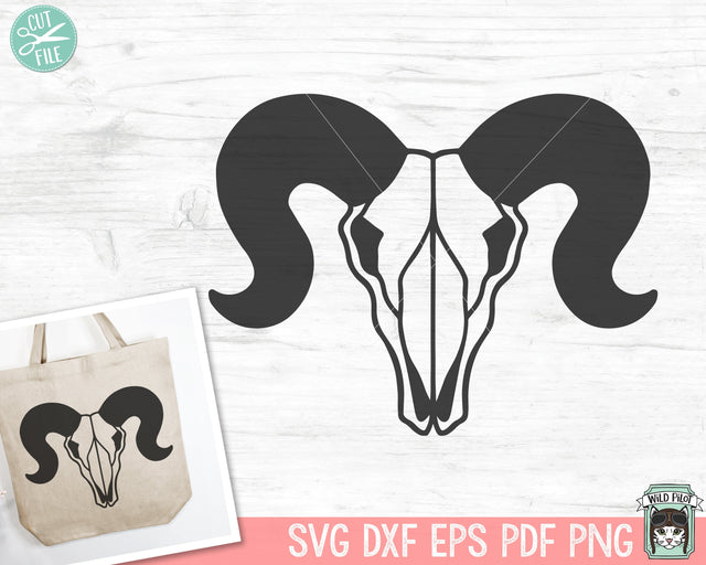 Ram Skull SVG Cut File, Ram Skull PNG, Mystical svg, Animal Skull svg, Ram Skull Clipart, Southwest SVG, Boho svg, Bohemian svg, Longhorn SVG Wild Pilot 
