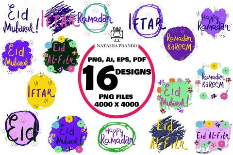 Ramadan Celebration 16 designs sublimation bundle Sublimation Natasha Prando 