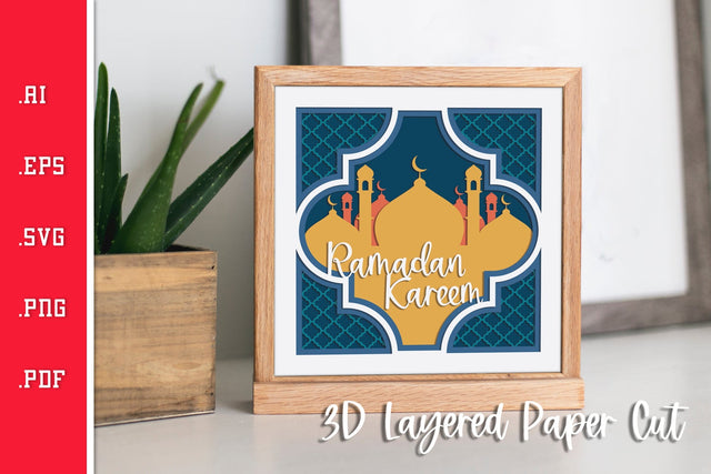 Ramadan Kareem 3D Layered Paper Cut - SVG SVG Slim Studio 