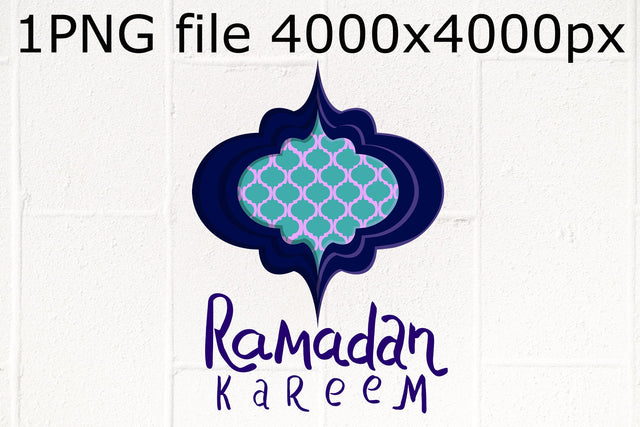 Ramadan Kareem Blue Arabesque design Sublimation Natasha Prando 