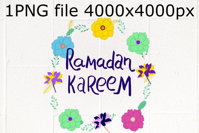Ramadan Kareem floral sublimation PNG design Sublimation Natasha Prando 