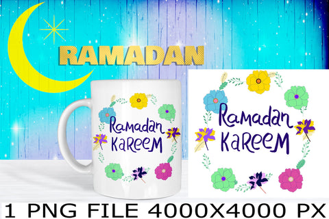 Ramadan Kareem floral sublimation PNG design Sublimation Natasha Prando 