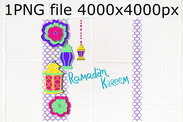 Ramadan Kareem Lantern Floral PNG design Sublimation Natasha Prando 