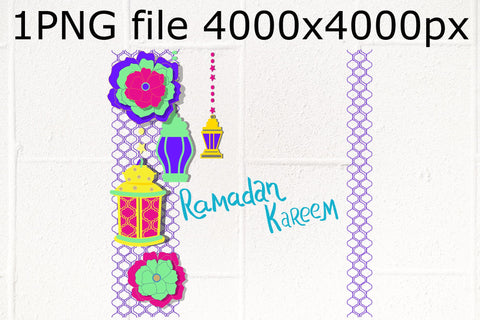 Ramadan Kareem Lantern Floral PNG design Sublimation Natasha Prando 