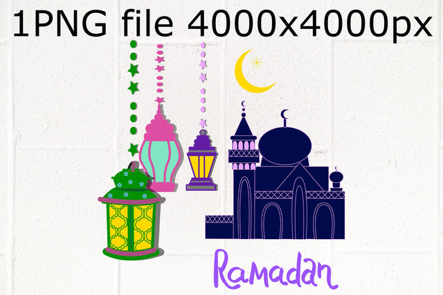 Ramadan lantern moon design Sublimation Natasha Prando 