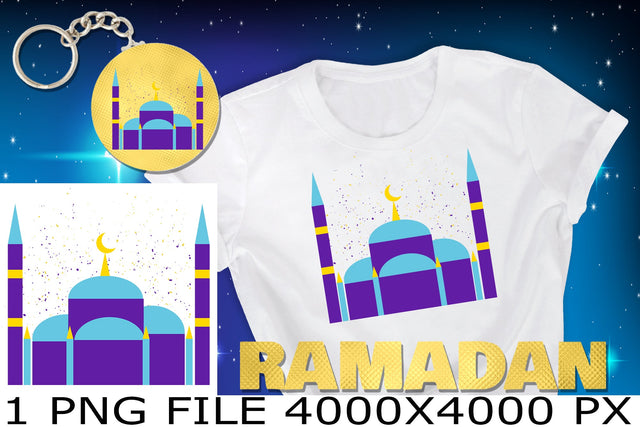 Ramadan purple mosque sublimation PNG design Sublimation Natasha Prando 