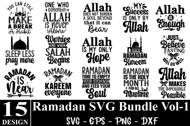Ramadan SVG Bundle, Ramadan png bundle, Dxf Bundle, eps bundle, Ramadan SVG cut file cutting, Silhouette, Cricut Vol- 1 SVG Svgcraft 