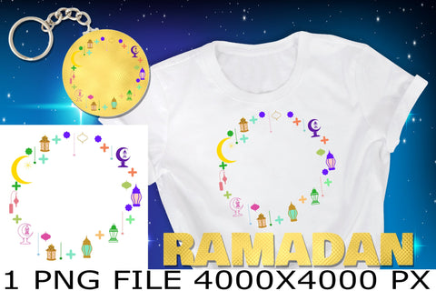 Ramadan symbols frame sublimation PNG design Sublimation Natasha Prando 