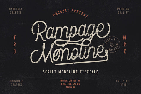 Rampage Monoline Script Font Creatype Studio 