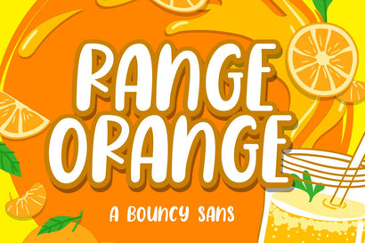 Range Orange - a Bouncy Sans Font Fallen Graphic Studio 