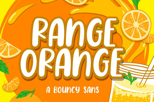 Range Orange - a Bouncy Sans Font Fallen Graphic Studio
