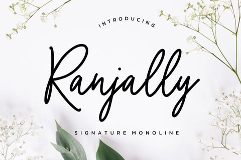 Ranjally Monoline Signature Font Creatype Studio 