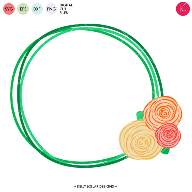 Ranunculus Flower Frame SVG Kelly Lollar Designs 