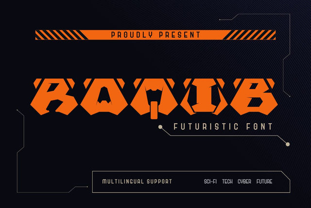 Raqib | Futuristic Font Font twinletter 