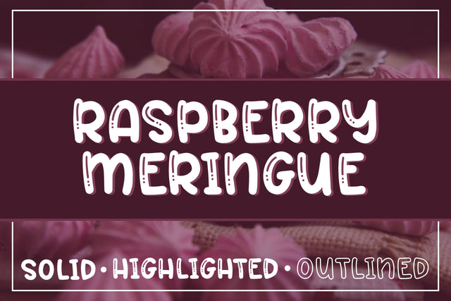Raspberry Meringue Font Trio - Solid, Highlighted, Outlined Font Stacy's Digital Designs 