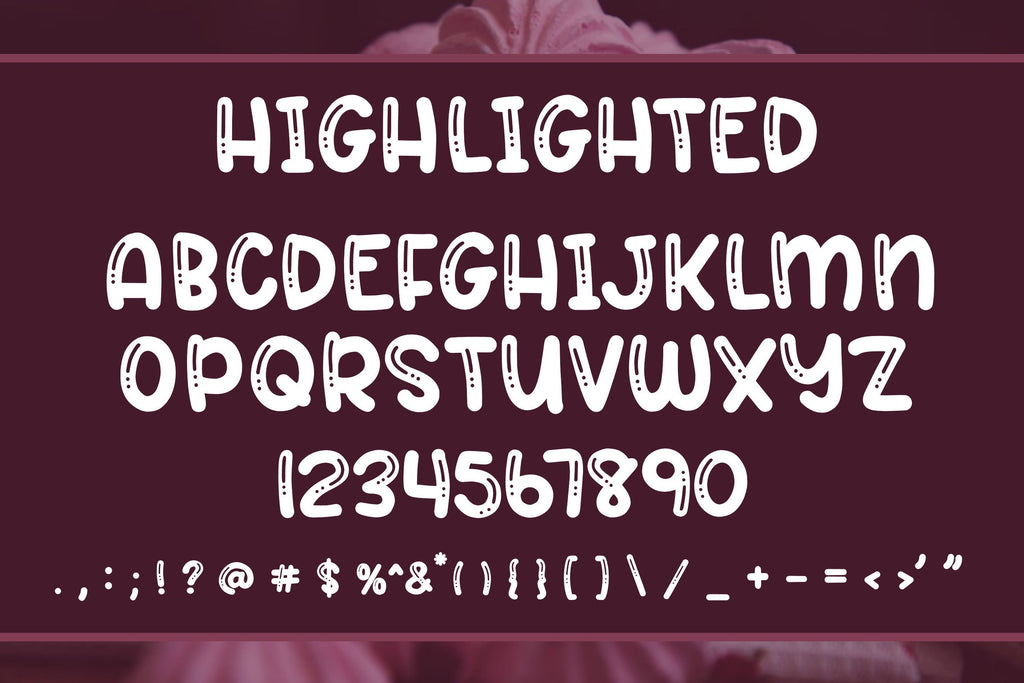 Raspberry Meringue Font Trio - Solid, Highlighted, Outlined - So Fontsy