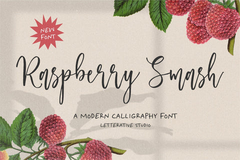 Raspberry Smash Modern Calligraphy Font Font Letterative 