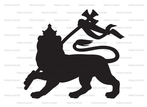 Rastafarian design - lion of Judah. Reggae symbol. SVG TribaliumArtSF 