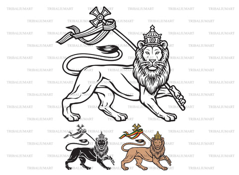 Rastafarian design - lion of Judah SVG TribaliumArtSF 