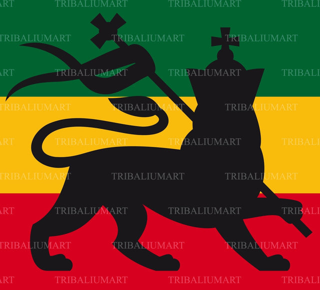 Rastafarian flag with the lion of Judah SVG TribaliumArtSF 
