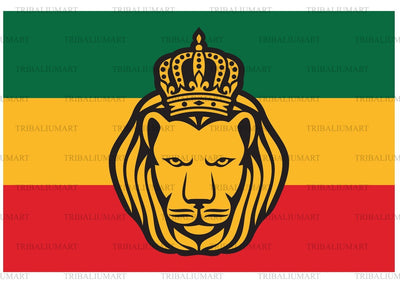 Rastafarian flag with the lion of Judah SVG TribaliumArtSF 