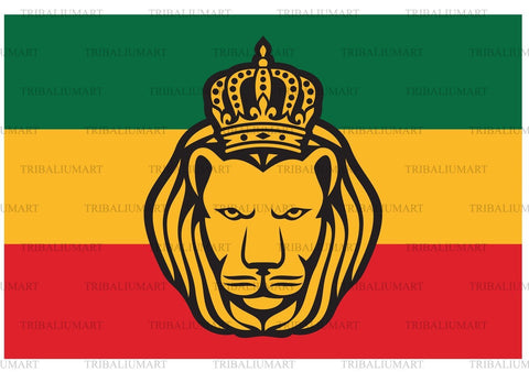 Rastafarian flag with the lion of Judah SVG TribaliumArtSF 