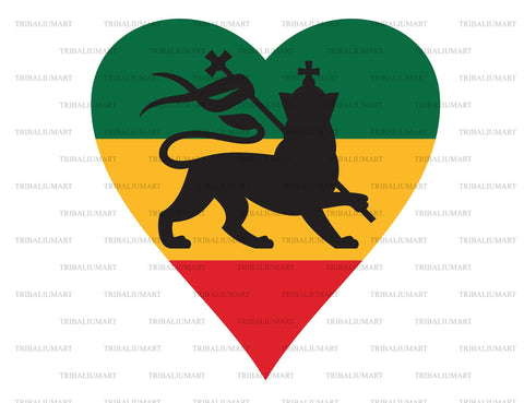 Rastafarian heart SVG TribaliumArtSF 