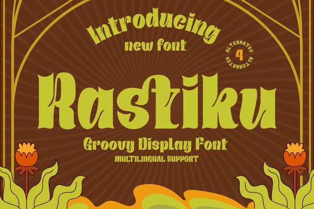Rastiku | Groovy Retro Font Font twinletter 