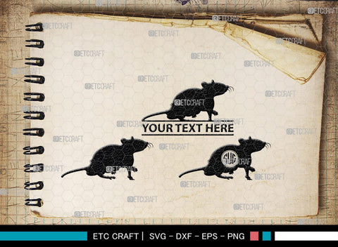 Rat Monogram, Rat Silhouette, Rat SVG, Field Mouse Svg, Mouse Svg, Mice Svg, Rats Svg, SB00309 SVG ETC Craft 